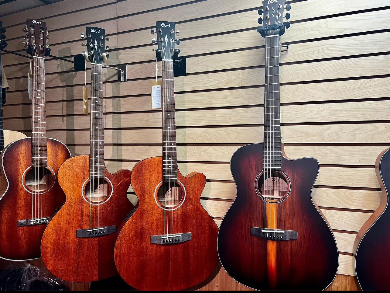 Some guitars on display