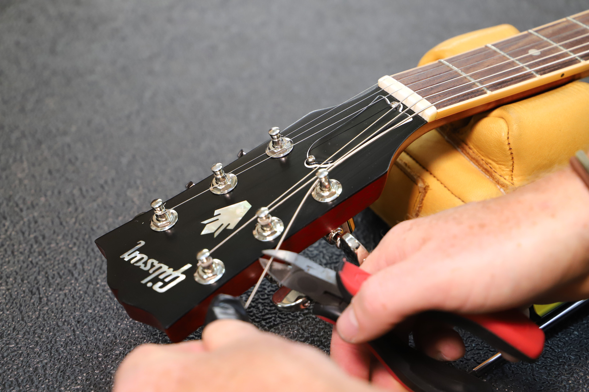 Some guitars on display